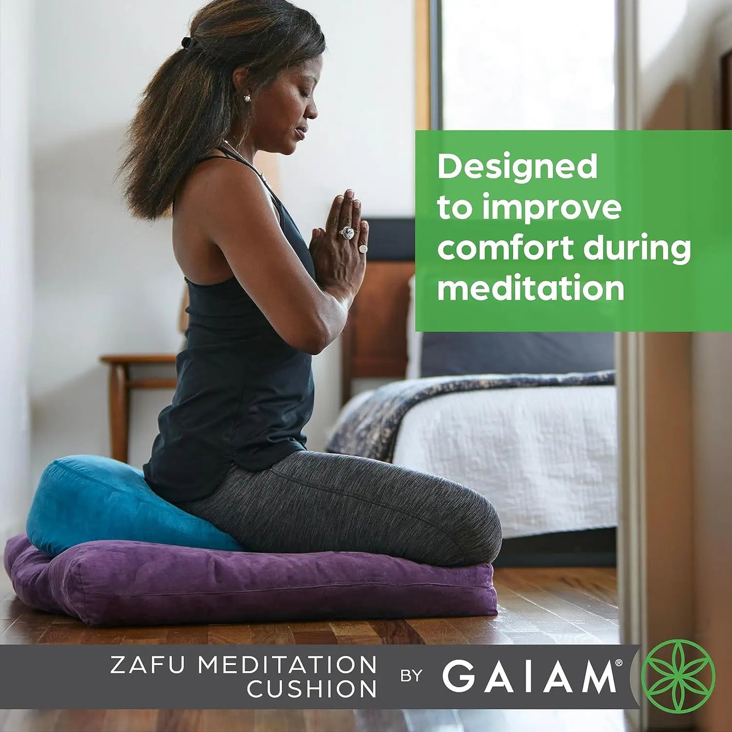 Ergonomic Buckwheat Meditation Cushion for Yoga and Relaxation, Adjustable Support