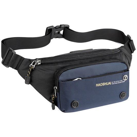 Men Sports Fanny Pack Adjustable Strap Fitness Mobile Phone Bag Wear-Resistant Marathon Fanny Pack for Outdoor Sports