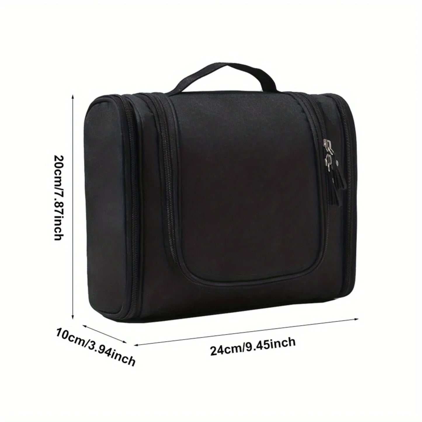 HenanHign Travel Hanging Hook Toiletry Bag Nylon Double Zipper Organizer