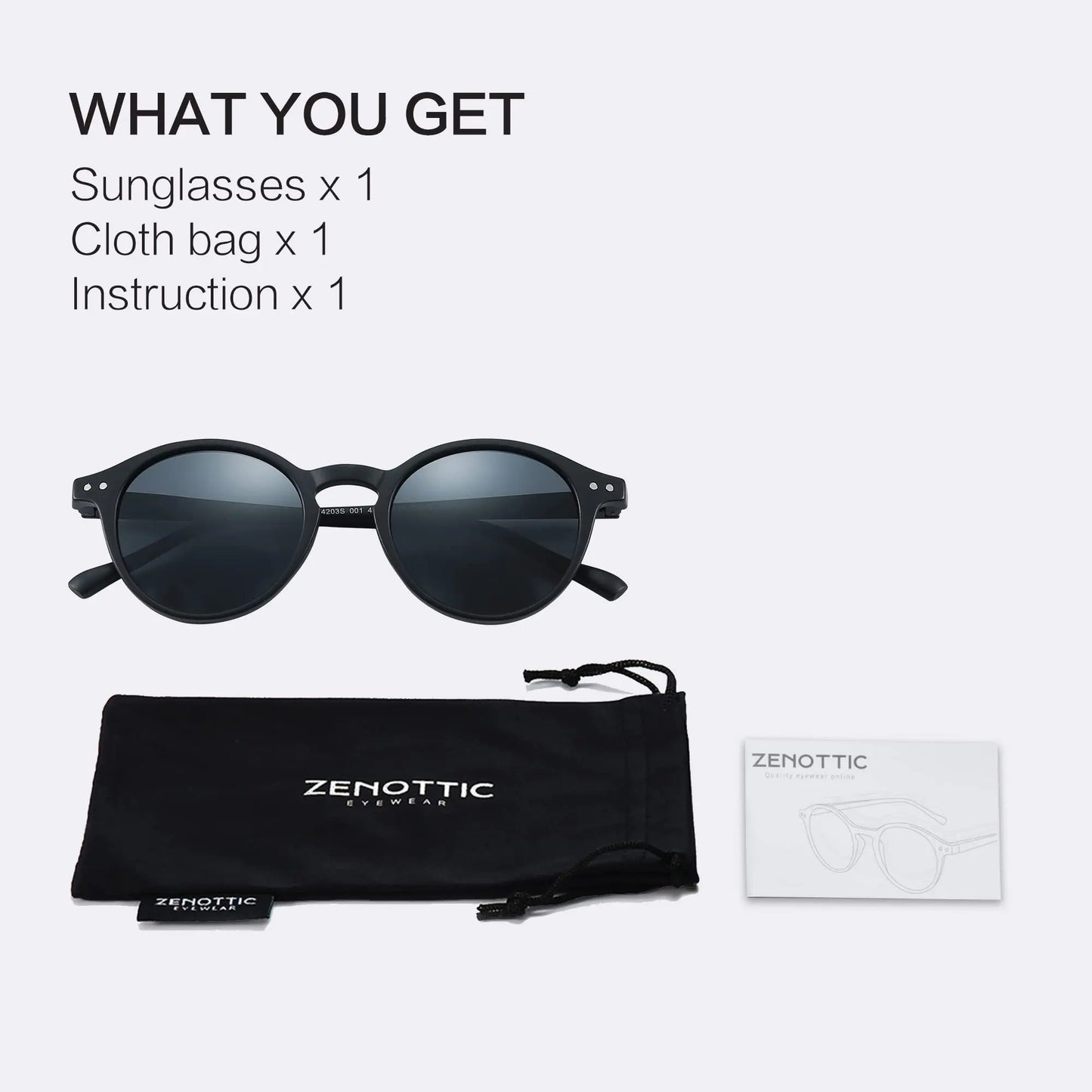 Zenottic Retro Polarized Sunglasses Vintage Round Frame UV400