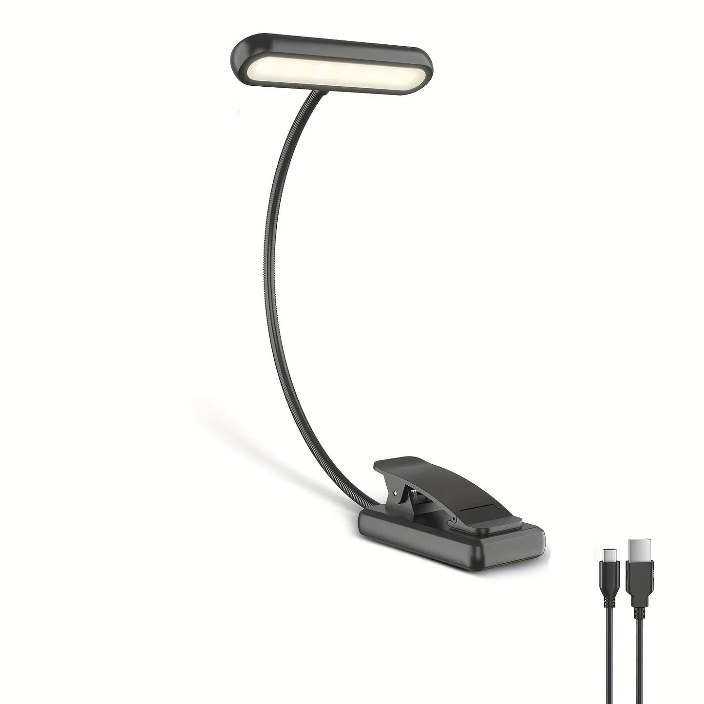 LIQI Portable Clip Reading Lamp USB Rechargeable Night Light