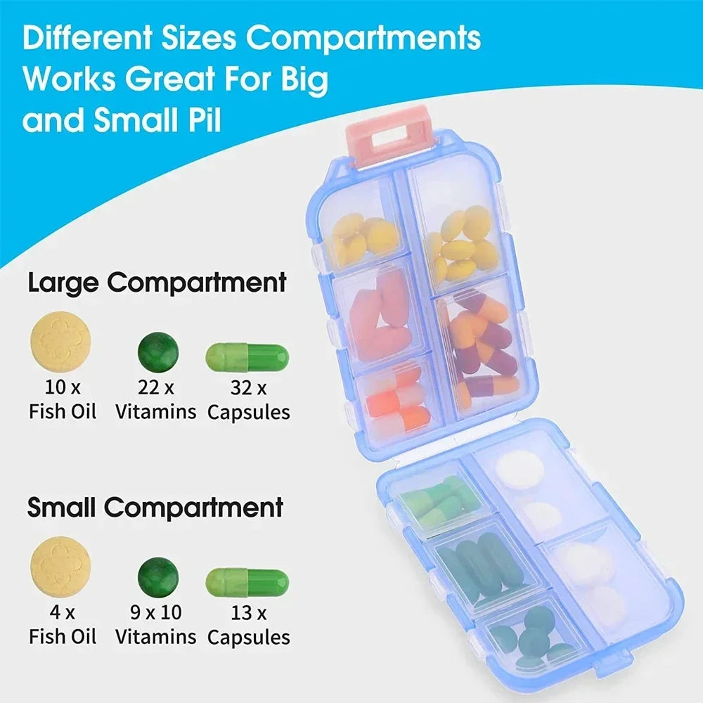 MERALLE Weekly Portable 7 Day Travel Pill Organizer Box