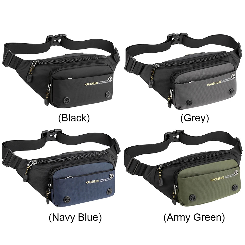 Men Sports Fanny Pack Adjustable Strap Fitness Mobile Phone Bag Wear-Resistant Marathon Fanny Pack for Outdoor Sports