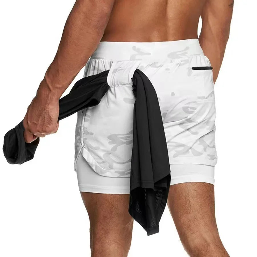 Men Running Shorts Quick Dry 2 In 1 Gymnasium Fitness