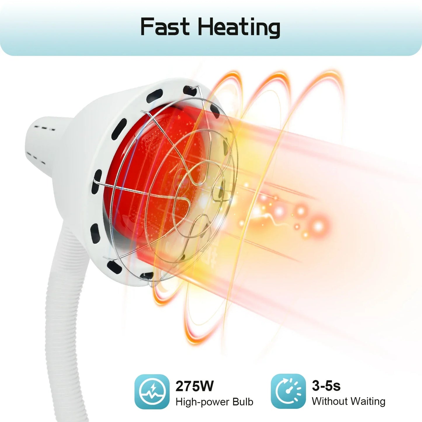 Bymaocar Infrared Heat Lamp 360° Rotating Double-Head for Pain Relief