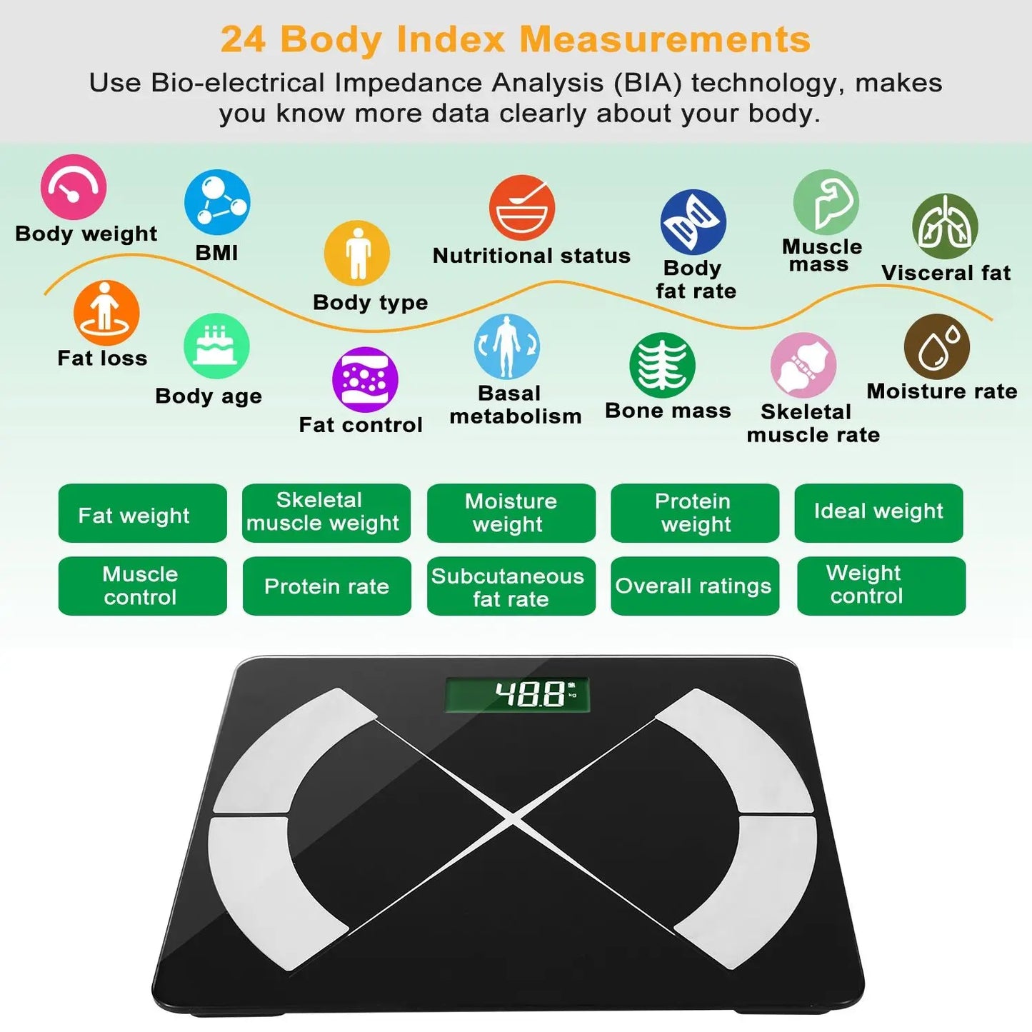 Smart Body Composition Scale With App Sync BMI Analyzer