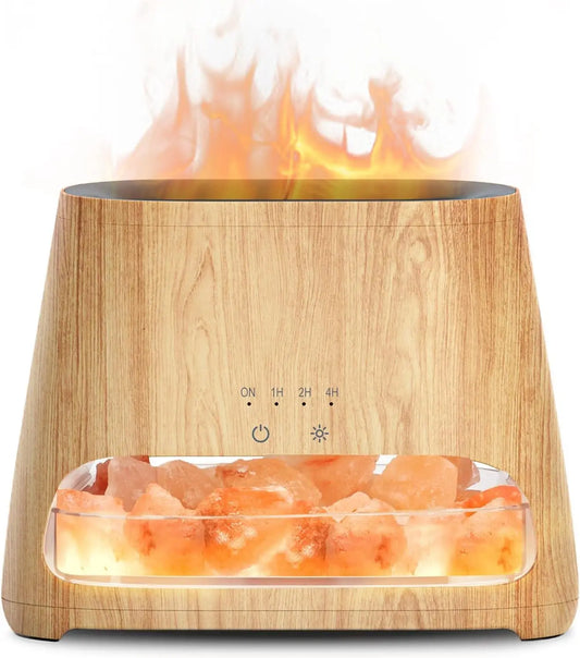 XMSJ 2-In-1 Ultrasonic Oil Diffuser Himalayan Salt Lamp
