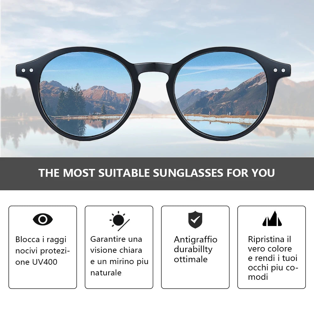Zenottic Retro Polarized Sunglasses Vintage Round Frame UV400