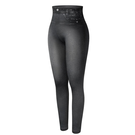 Miss Moly Pushup HighWaist UltraStretch Seamless FauxDenim Leggings Pockets Everyday