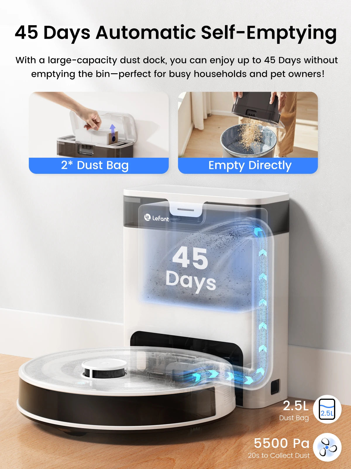 Lefant M2 Pro Robot Vacuum Mop Combo LiDAR Mapping