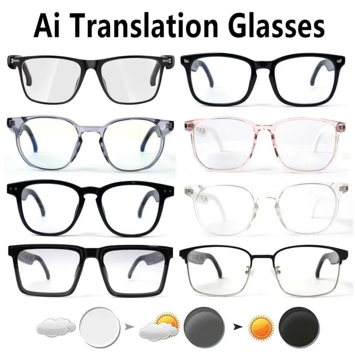 Giinova Smart Glasses With App Translation Open Ear Audio Calls