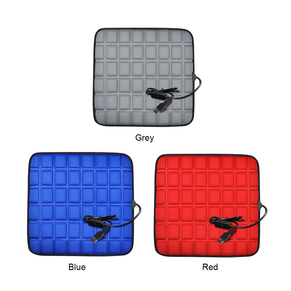 USB  Car Chair Electric Heated Cushion Camping Portable Heating Blanket Thickened Winter Outdoor Home Office Thermal Warmer Pads