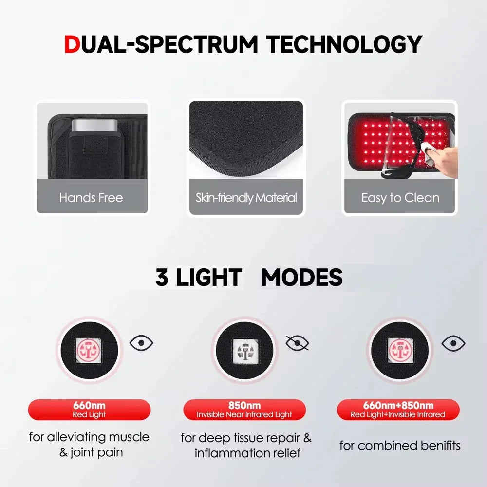 Red Light Therapy Belt 60 LEDs 660nm Red Light Infrared 850nm Wrap Slimming Machine Waist Heat Pad For Muscle Soreness Skin Care