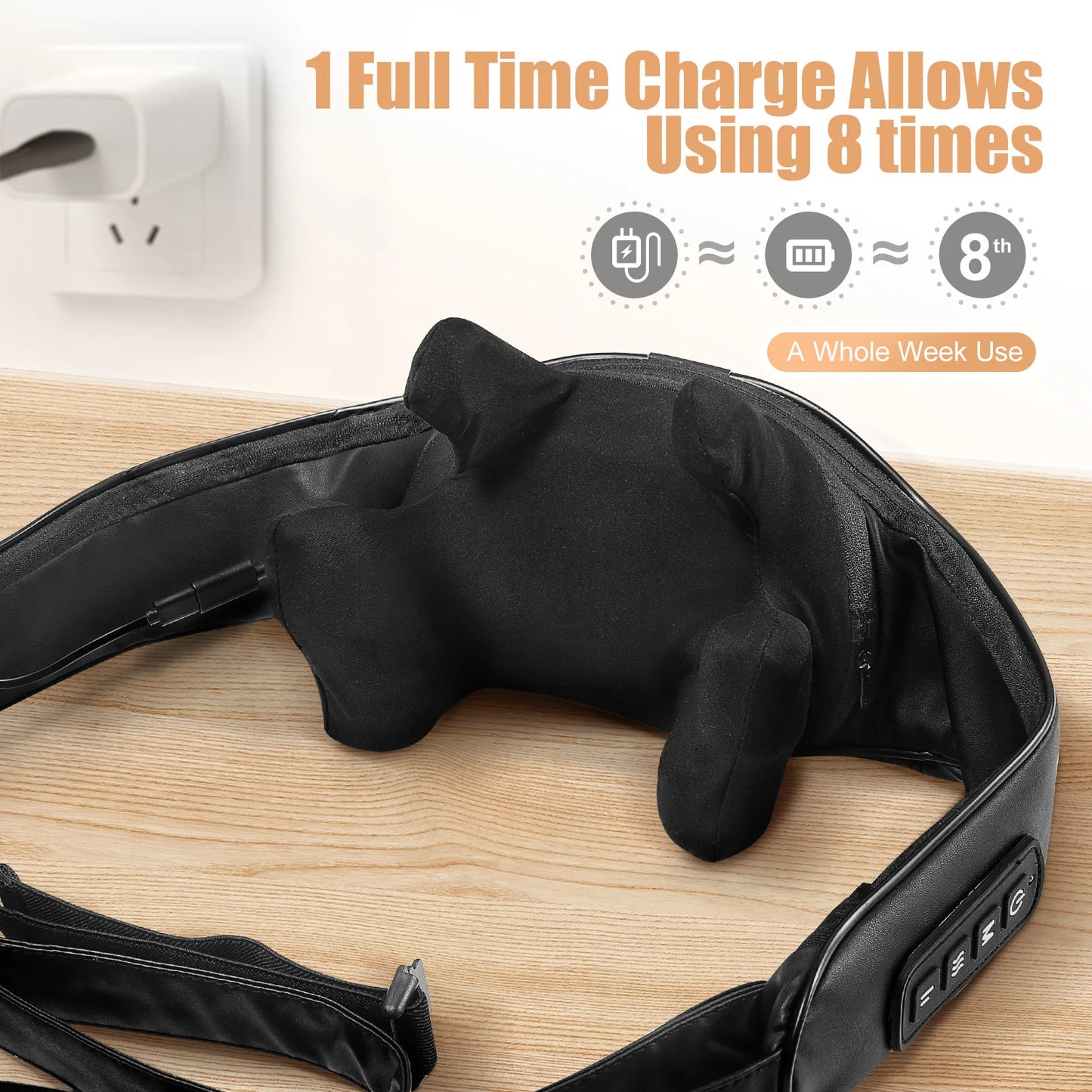 MASGREE Shiatsu Back Neck Massager With Heat Cordless 3D Kneading