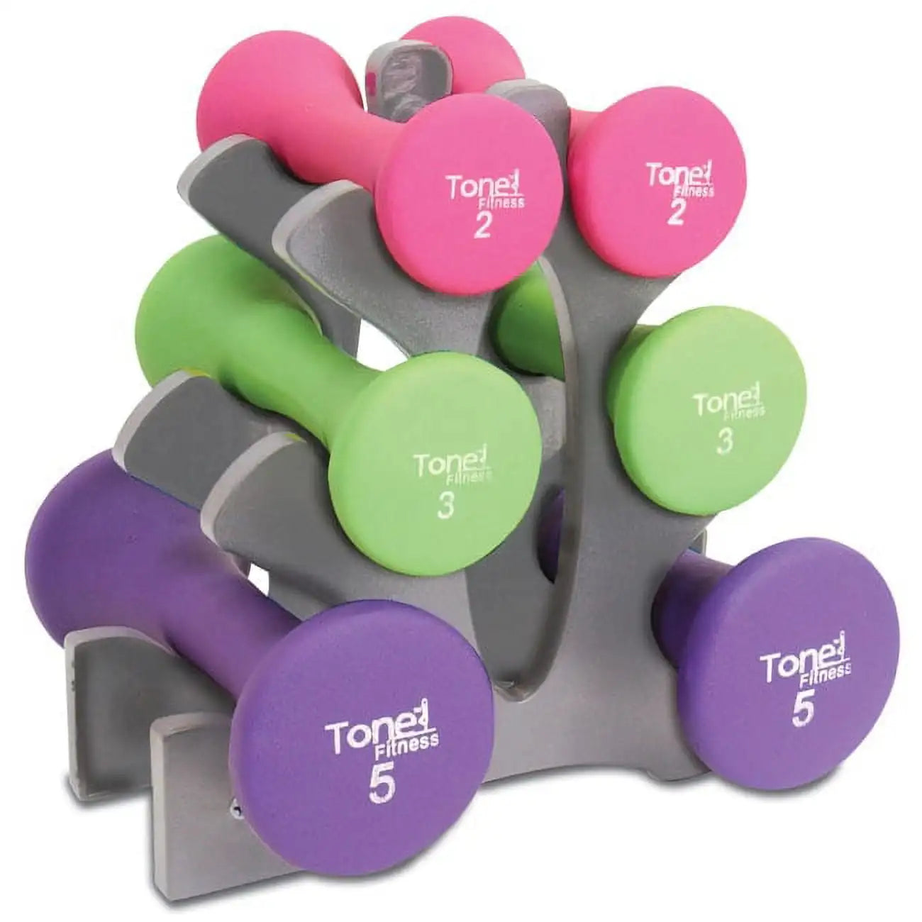 NONE Hourglass Neoprene Dumbbell Set With Frame Non Slip Grips