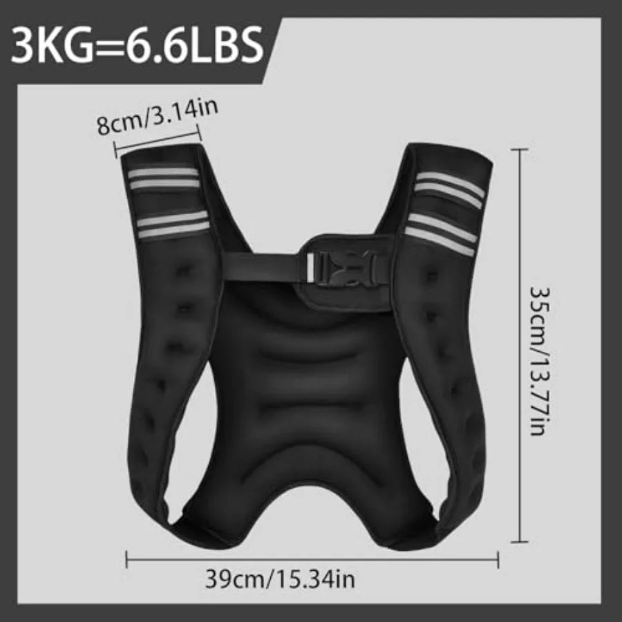 LISM Adjustable Weighted Vest With Reflective Stripe For Training