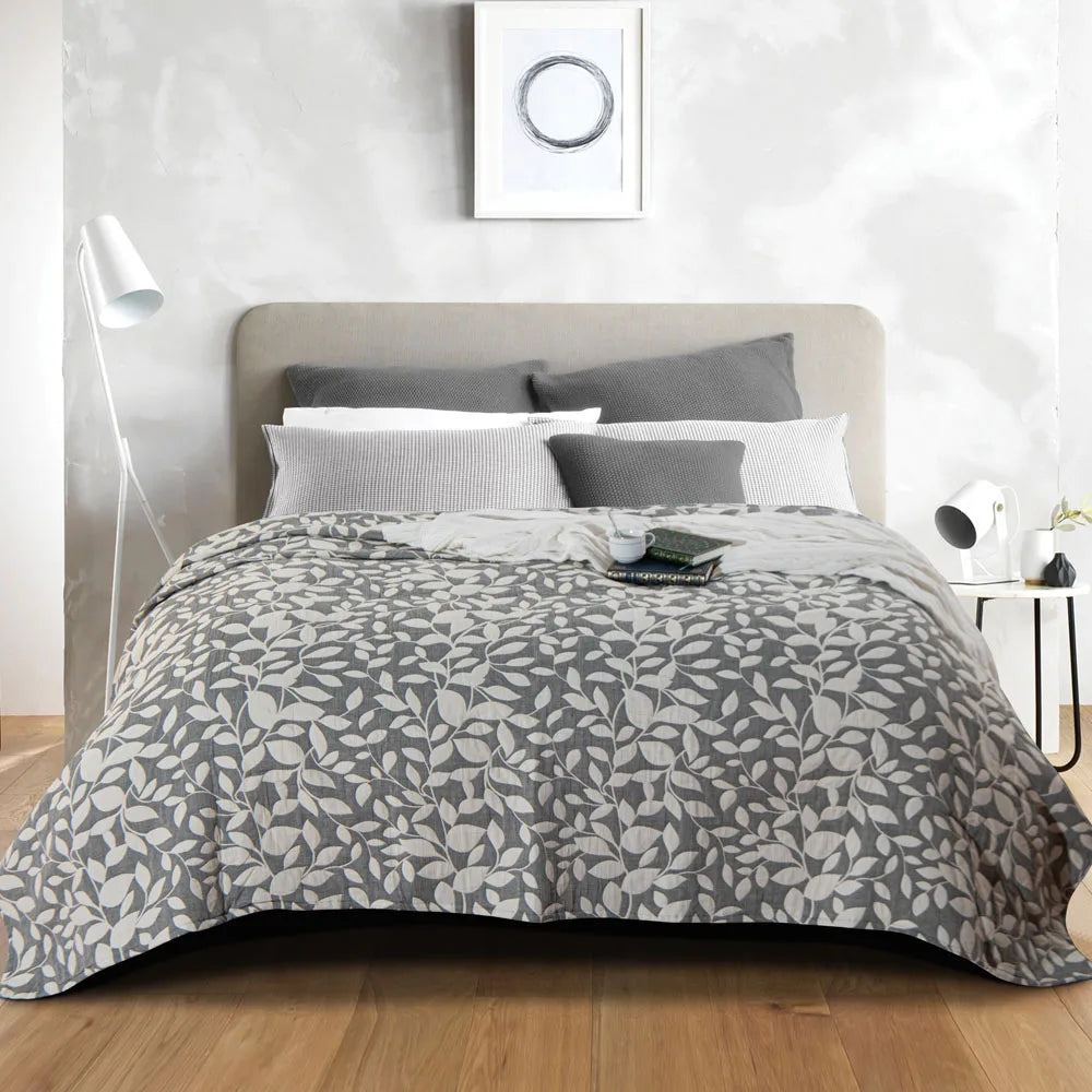 Ntbay 3 Layers Cotton Muslin Bed Blanket, Soft Breathable Thermal Yarn Dyed Quilt for Adults, Perfect Lightweight Blanket