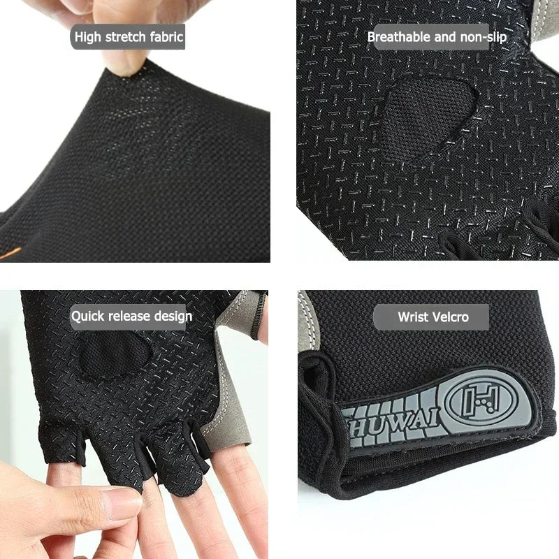 Breathable Fingerless Gym Gloves For Training And Cycling