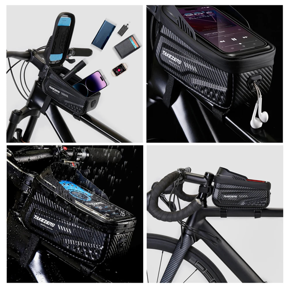 Bicycle Front Frame Bag Waterproof Touch Screen Road Bike