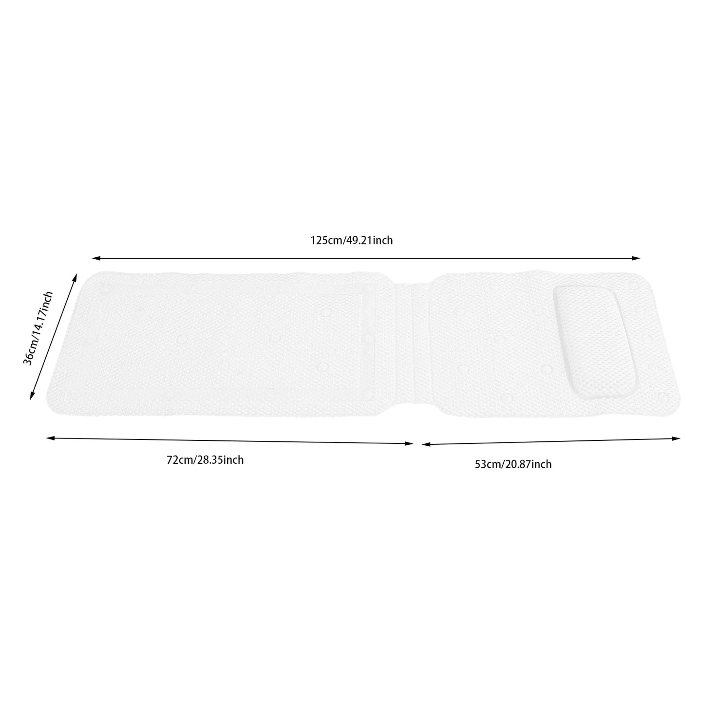Bathtub Pillow Full Body Bath Cushion for Head Neck Support