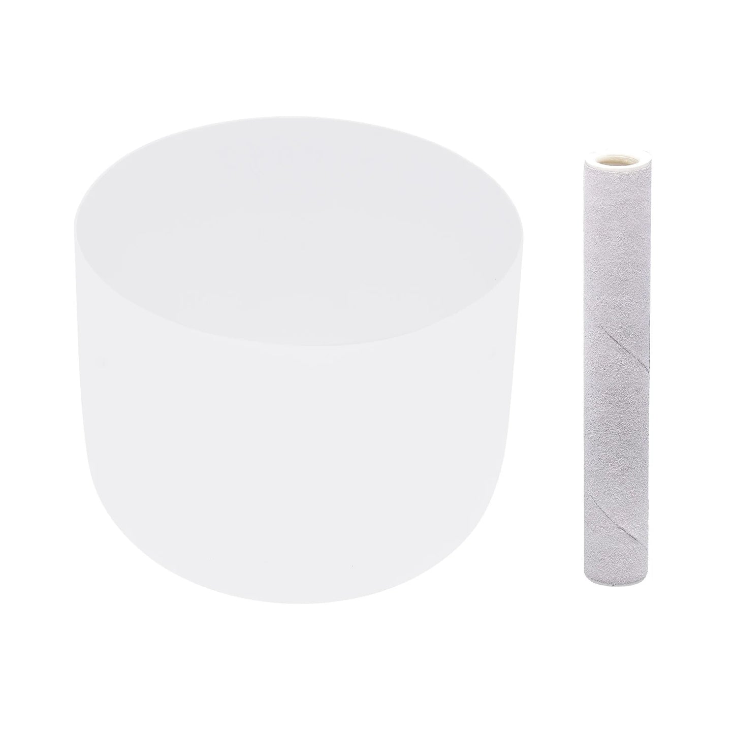 Premium Handcrafted Frosted Quartz Crystal Singing Bowl F Note MeditationHealing