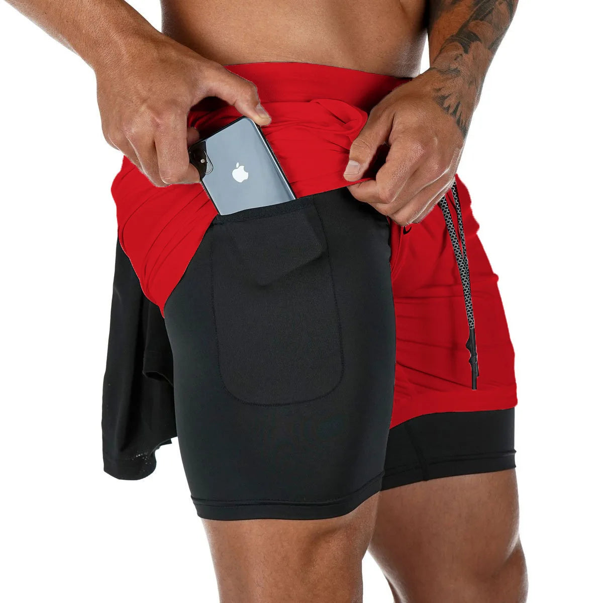 Men Running Shorts Quick Dry 2 In 1 Gymnasium Fitness